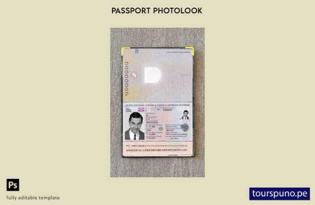 Plantilla de apariencia de foto de pasaporte de Lituania lista para imprimir